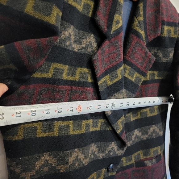 Vintage BRAETAN Wool Blend Aztec Tribal Blazer Jacket Size Large - Picture 9 of 13